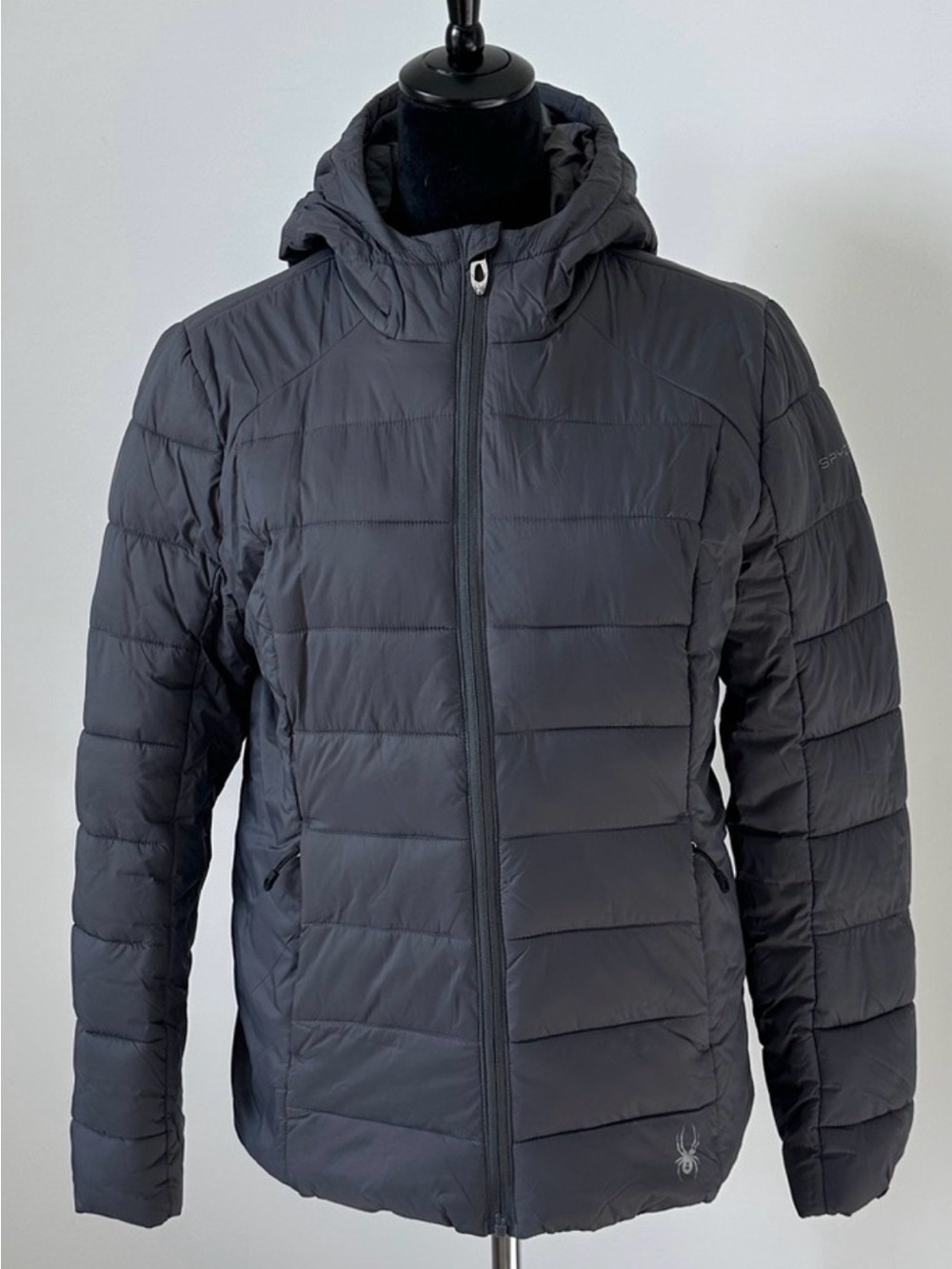 Spyder Women’s XL Charcoal Quilted Hooded Puffer Jacket